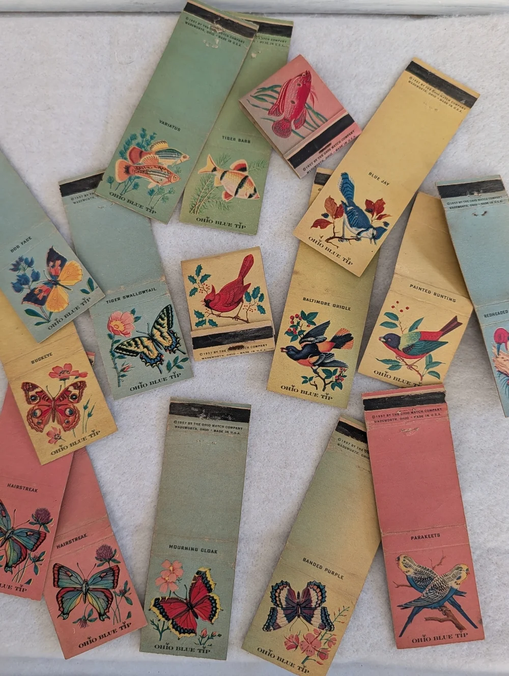 Vintage Fish,Bird & Butterfly Decorative Matchbook Lot Of 16 - Picture 1 of 5